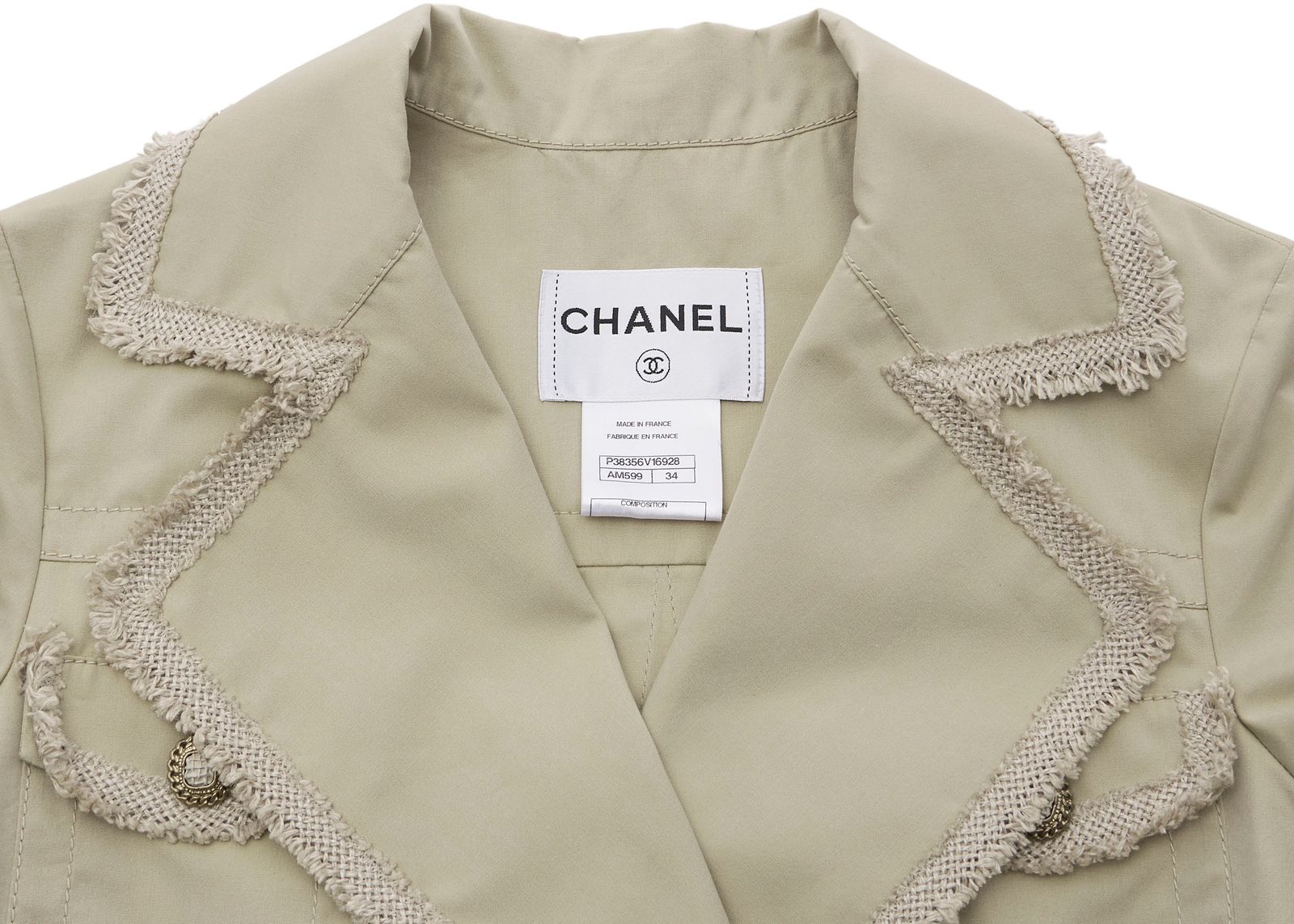 返品可】CHANEL シャネル ココボタン ロングコート 34 ベージュ