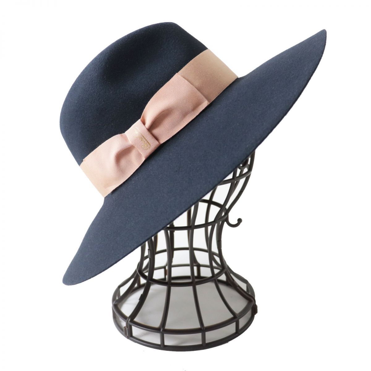 ボルサリーノ フェルトウール ハット 黒 ラビット イタリア製 - 帽子