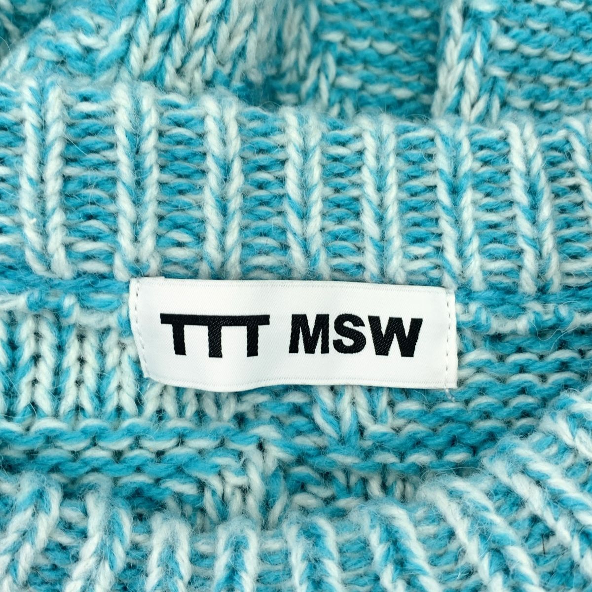 TTT MSW / ティー | Quilt Pattern Knit アルパカ混 キルト クルー