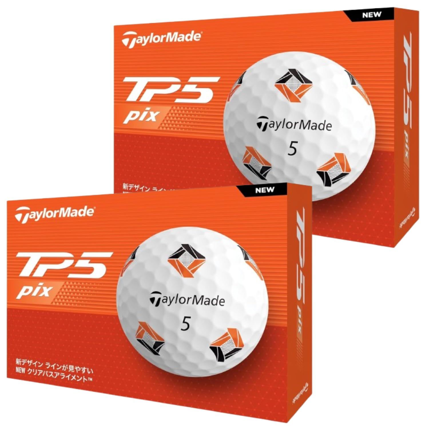 【２ーダースセット】テーラーメイド(TAYLOR MADE) ゴルフボール TP5 pix ホワイト 2ダース(24個入り) 2024年モデル TMJ24 ※オリジナルショップカード付き 