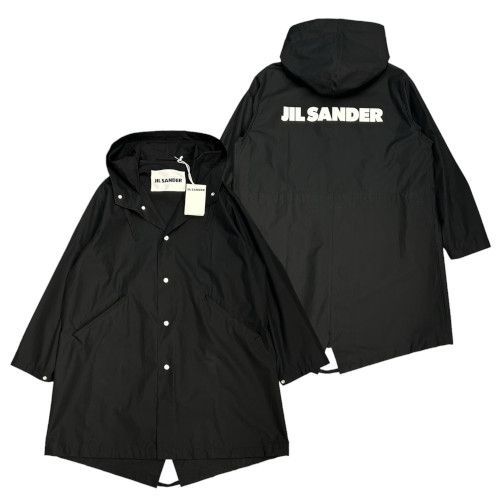 新品 JIL SANDER ロゴプリント コットンポプリン コート パーカー ブラック ジルサンダー - メルカリ