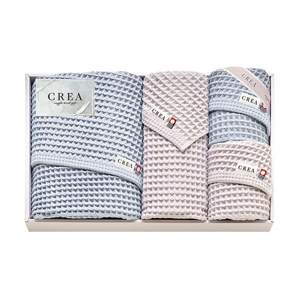 CREA×今治ワッフルソフト バスタオル-フェイスタオル3P バスタオル57×120cm フェイスタオル31×80cm B1146518