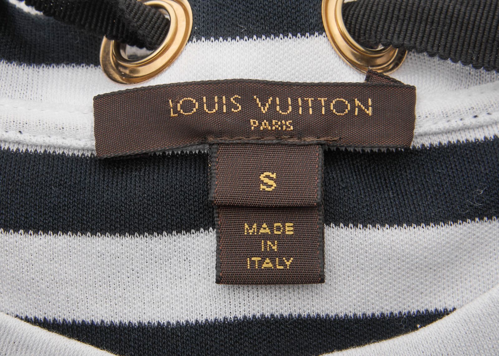 LOUIS VUITTON - 【返品可】LOUIS VUITTON ルイヴィトン チェーン ボーダー カットソー サイズS ネイビー×白 トップス Tシャツ 長袖 ブランド アパレル 返品可】LOUIS VUITTON ルイヴィトン チェーン ボーダー カットソー