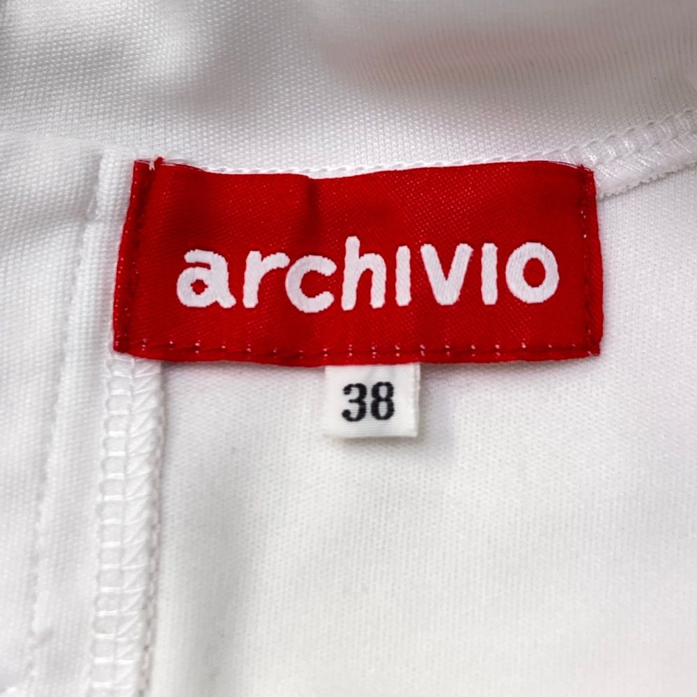 サイズ：38 ARCHIVIO アルチビオ 袖メッシュ切替 襟付 半袖T