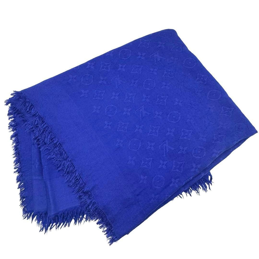 LOUIS VUITTON モノグラム ストール ブルー 青 ショール 大判 LOUIS VUITTON モノグラム ストール ブルー 青 ショール 大判