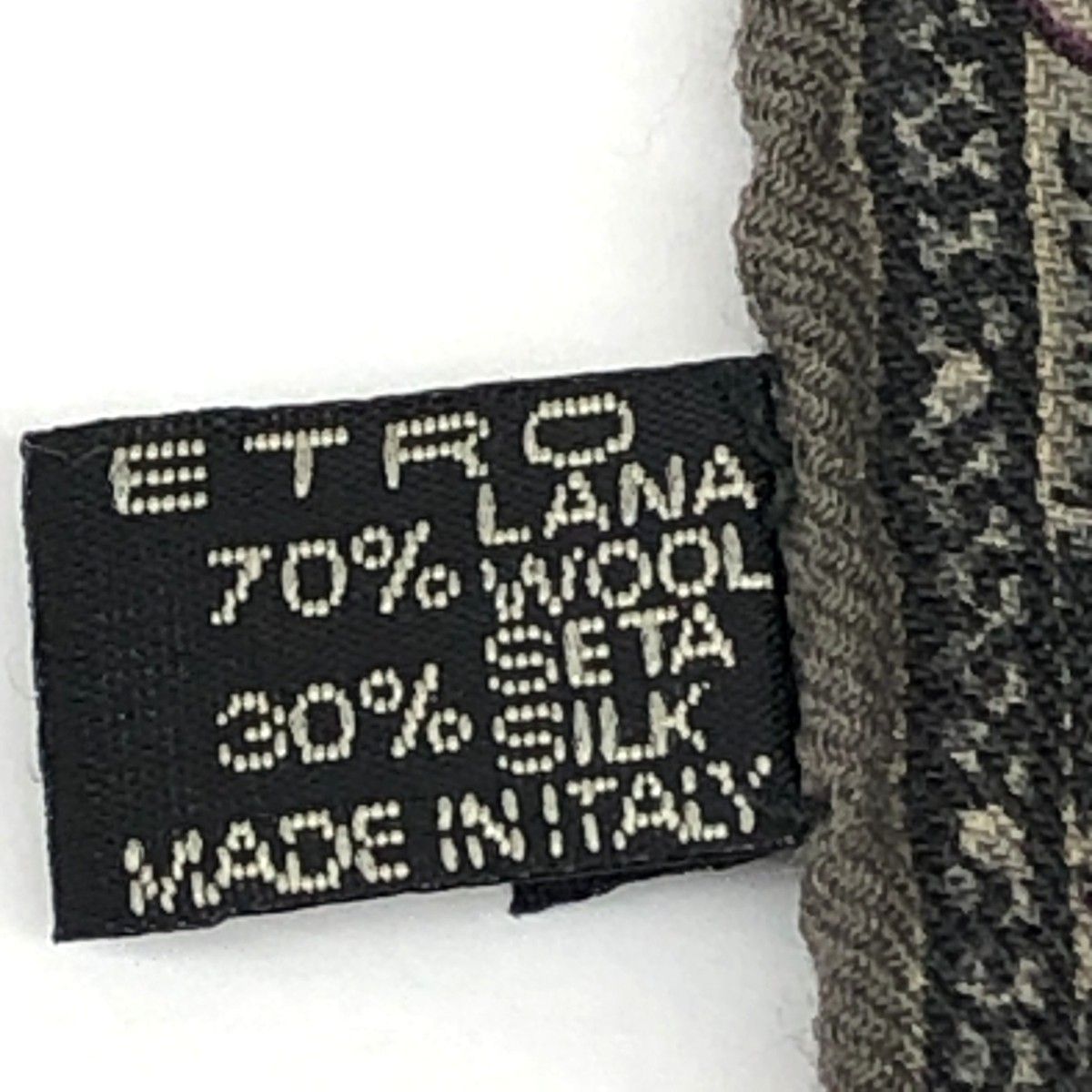 ETRO エトロ ストール 130×40㎝/ペイズリー/ウール×シルク