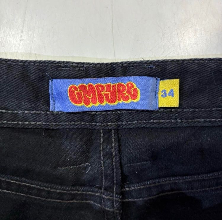 USA 古着 EMPYRE ブラックデニムパンツ ワイド ストレート Y 2 K