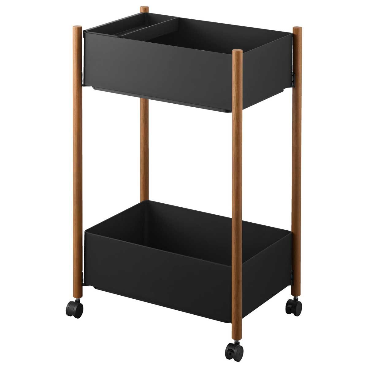 収納ワゴン キャスター付き 山崎実業 RIN リン 小物トレー付き収納ワゴン 2段 10179 ブラウン SPORTUS 沖縄