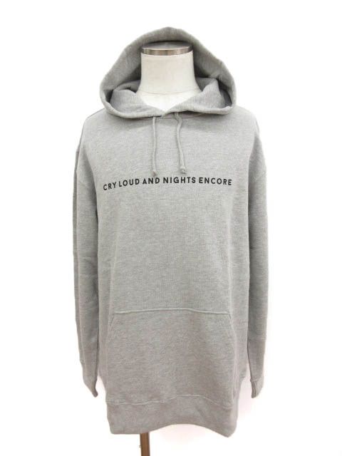 クラネオム CLANE HOMME パーカー プルオーバー スウェット 英字 プリント 長袖 1 グレー sh1205