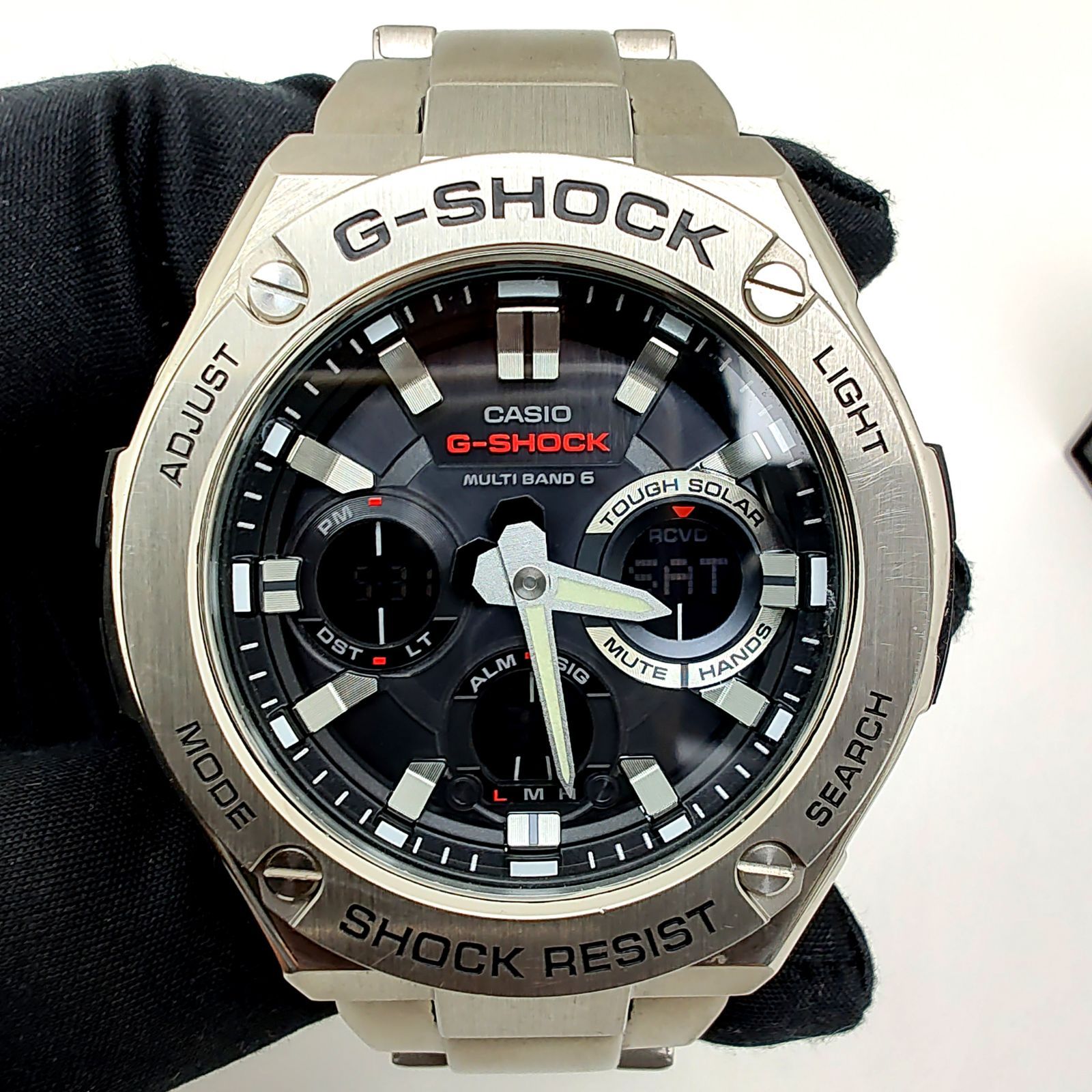 カシオ G-SHOCK 腕時計 黒文字盤 アナログ デジタル 電波 ソーラー G 