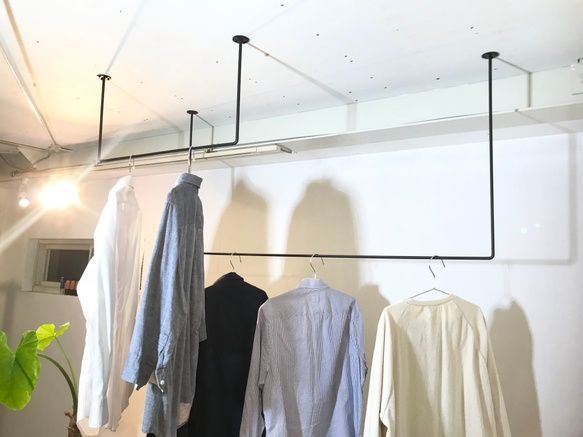 アイアンバー　ランドリーバー　セット価格　洋服掛け　インダストリアル