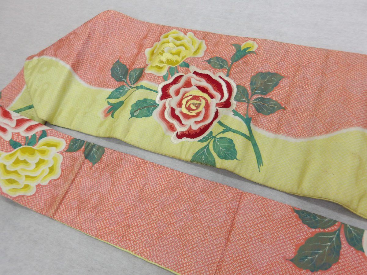 大正ロマン・バラ刺繍 ピンク 袋帯 商品番号405 受注会終了しました】名古屋帯 薔薇の香り（ロココピンク）