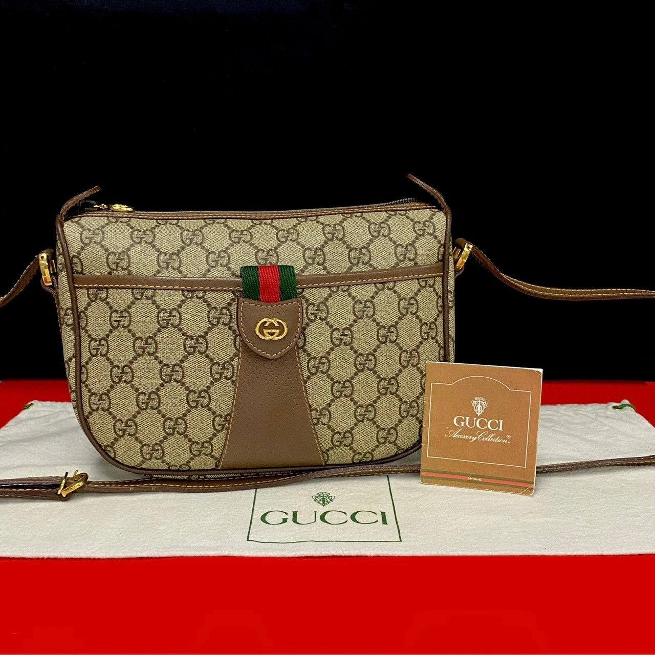 レア 美品 グッチ オールドグッチ シェリーライン ショルダーバッグ ポシェット GUCCI - レア 美品 グッチ オールドグッチ シェリーライン ショルダー