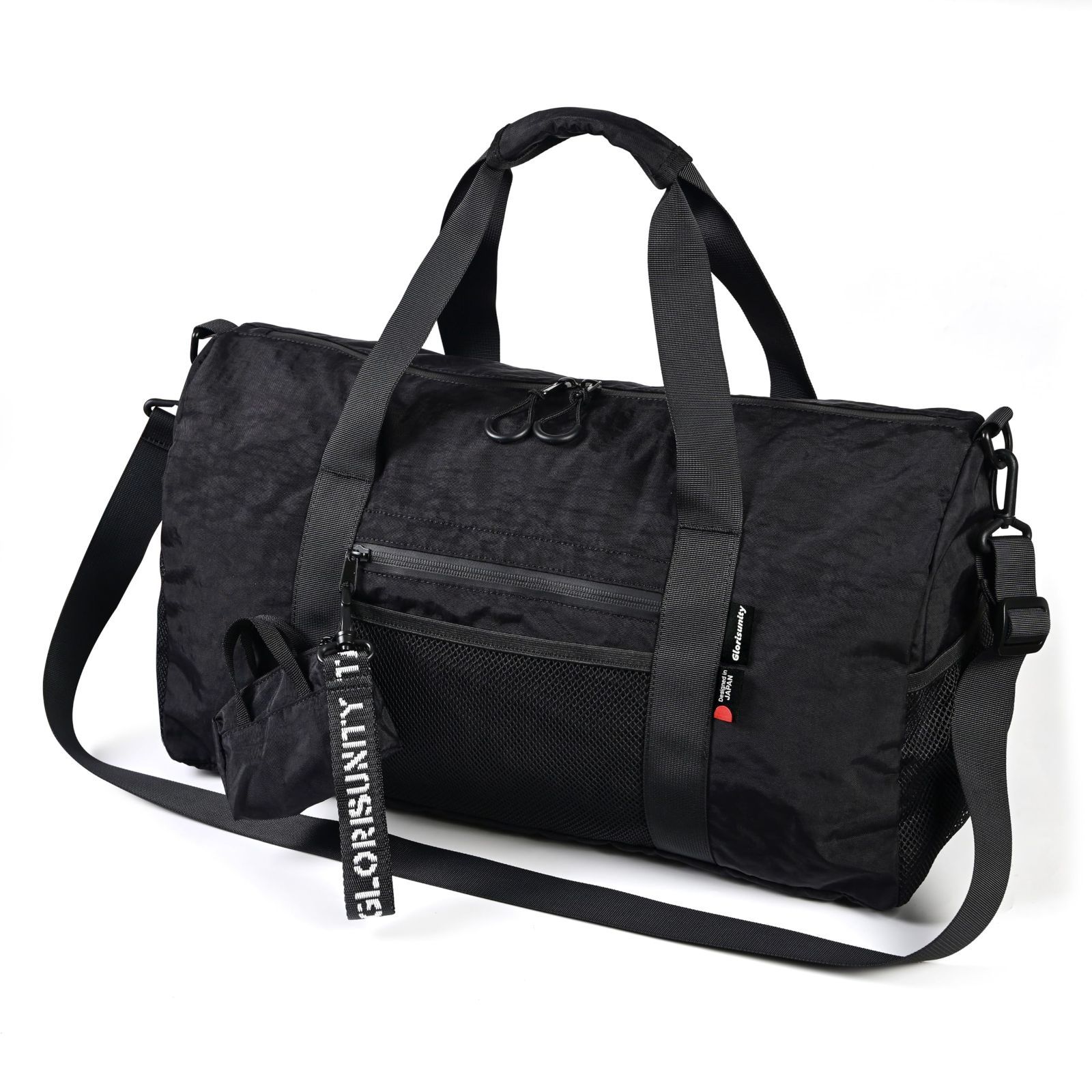 ブラック Glorisunity 旅行バッグ 防水 3WAY キャリーバッグ ボストンバッグ 35L大容量 旅行カバン 超軽量 トラベルバッグ おしゃれ 2泊3日 シューズ収納 男女兼用 旅行 出張 アウトドア メンズ レ