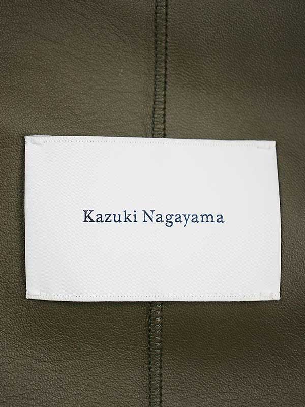 Kazuki Nagayama カズキナガヤマ オーバーサイズレザーシャツ カーキ