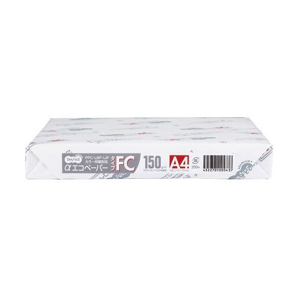 （まとめ）TANOSEE αエコペーパータイプFC A3 最厚口 150g 1冊(200枚) 
