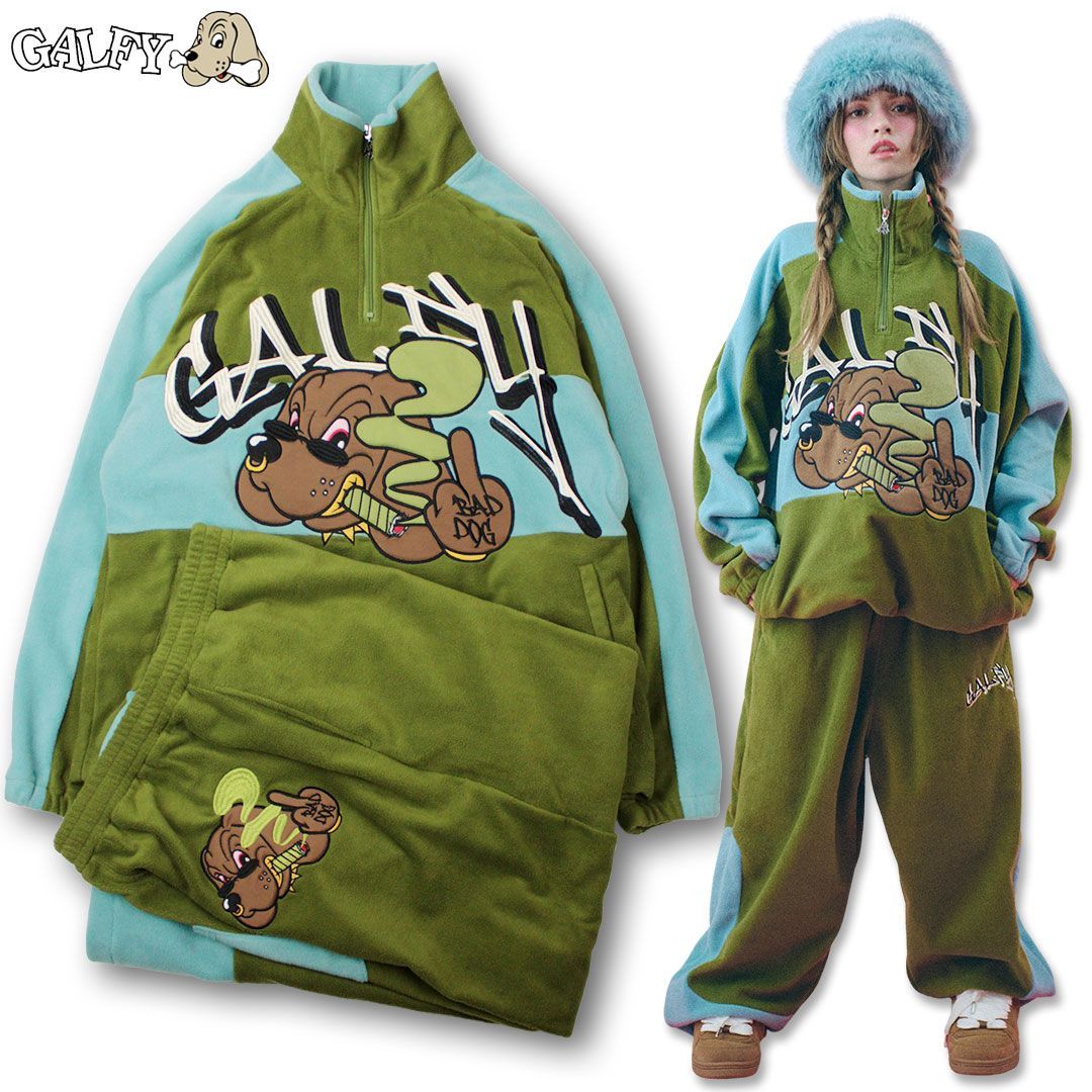 ガルフィー GALFY BADDOG フリース SET UP セットアップ 上下 L