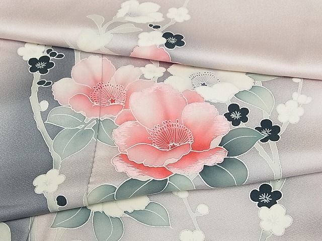 平和屋-こころ店◇訪問着 刺繍 枝花文 暈し染め 着丈157cm 裄丈65.5cm ...