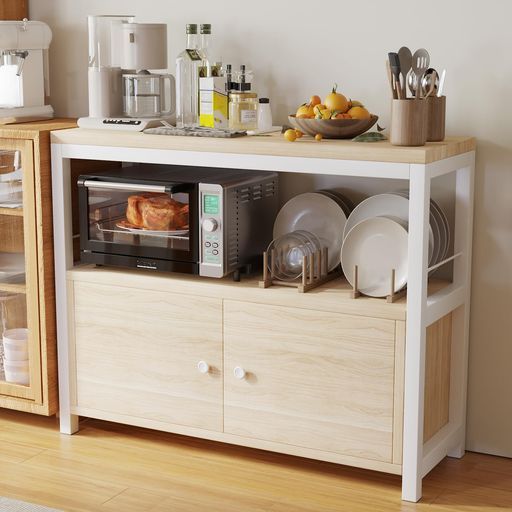 ナチュラルウッド 食器棚 ガラス扉付き ナチュラルウッド 食器棚