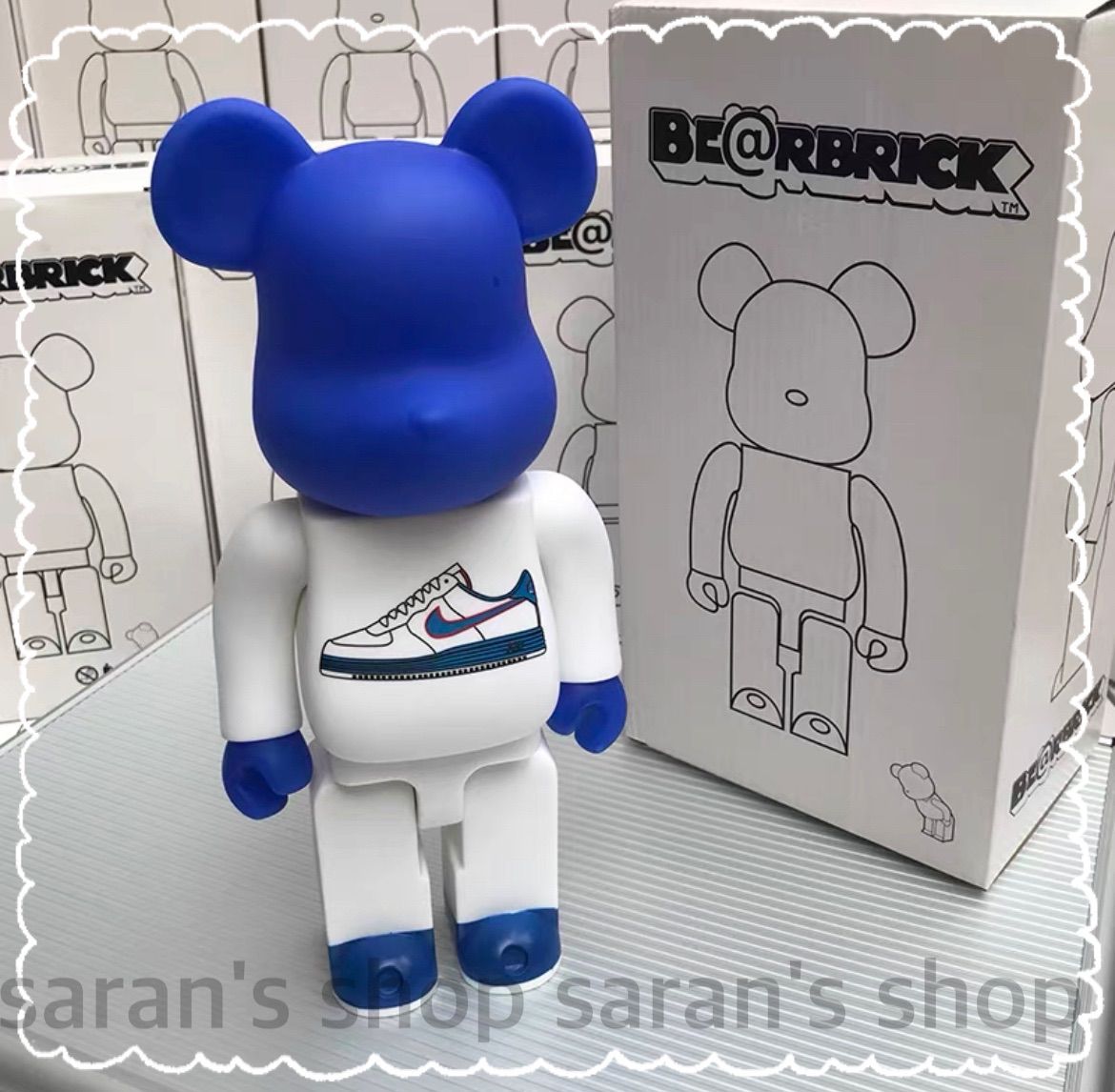 ベアブリック BE@RBRICK ナイキ NIKE 青×白 400% 28センチ