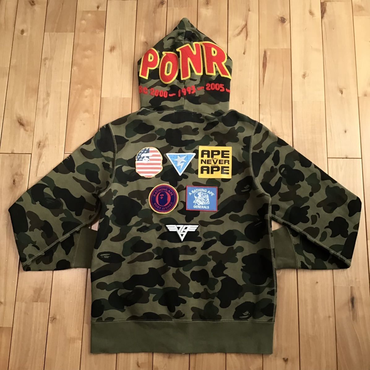 1st camo green patched シャーク パーカー Mサイズ shark full zip hoodie a bathing ape  BAPE エイプ ベイプ アベイシングエイプ