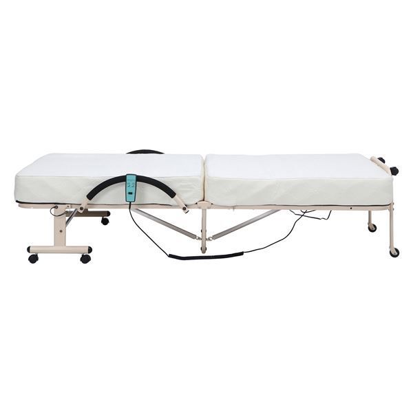 日本特販折たたみ電動ベッド高床タイプホワイト幅104×奥行205×高さ48cm組立品 簡易ベッド/折りたたみベッド
