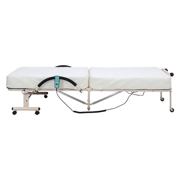 折りたたみ 電動ベッド 幅104×奥行205×高さ48cm 高床タイプ ホワイト 