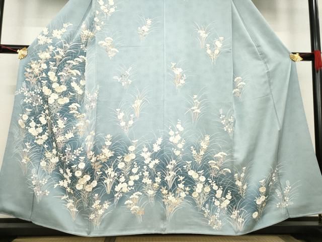 平和屋着物■訪問着　扇面鳳凰花唐草文　暈し染め　金彩　正絹　逸品　CAAO9441yk