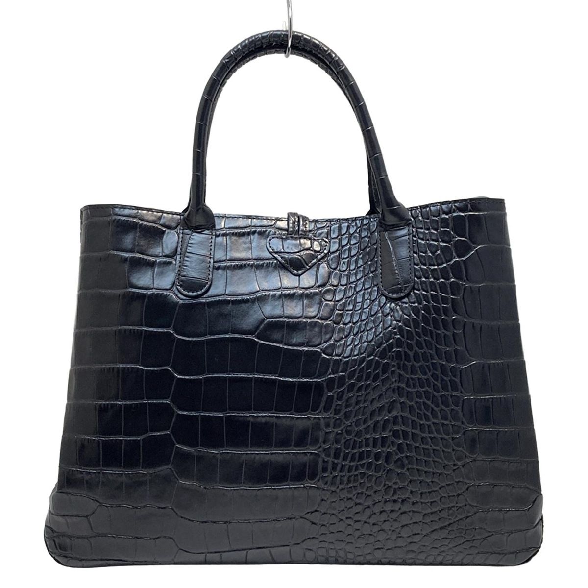 【ラッピング無料】 LONGCHAMP(ロンシャン) トートバッグ 型押し 黒 1681859001 - バッグ