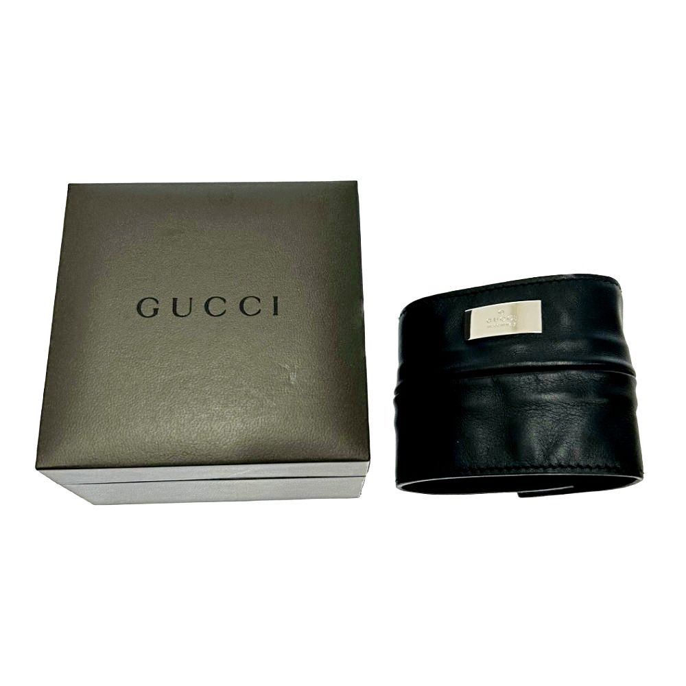 中古】【箱付き】 GUCCI グッチ 039・1669・0996 レザー バングル