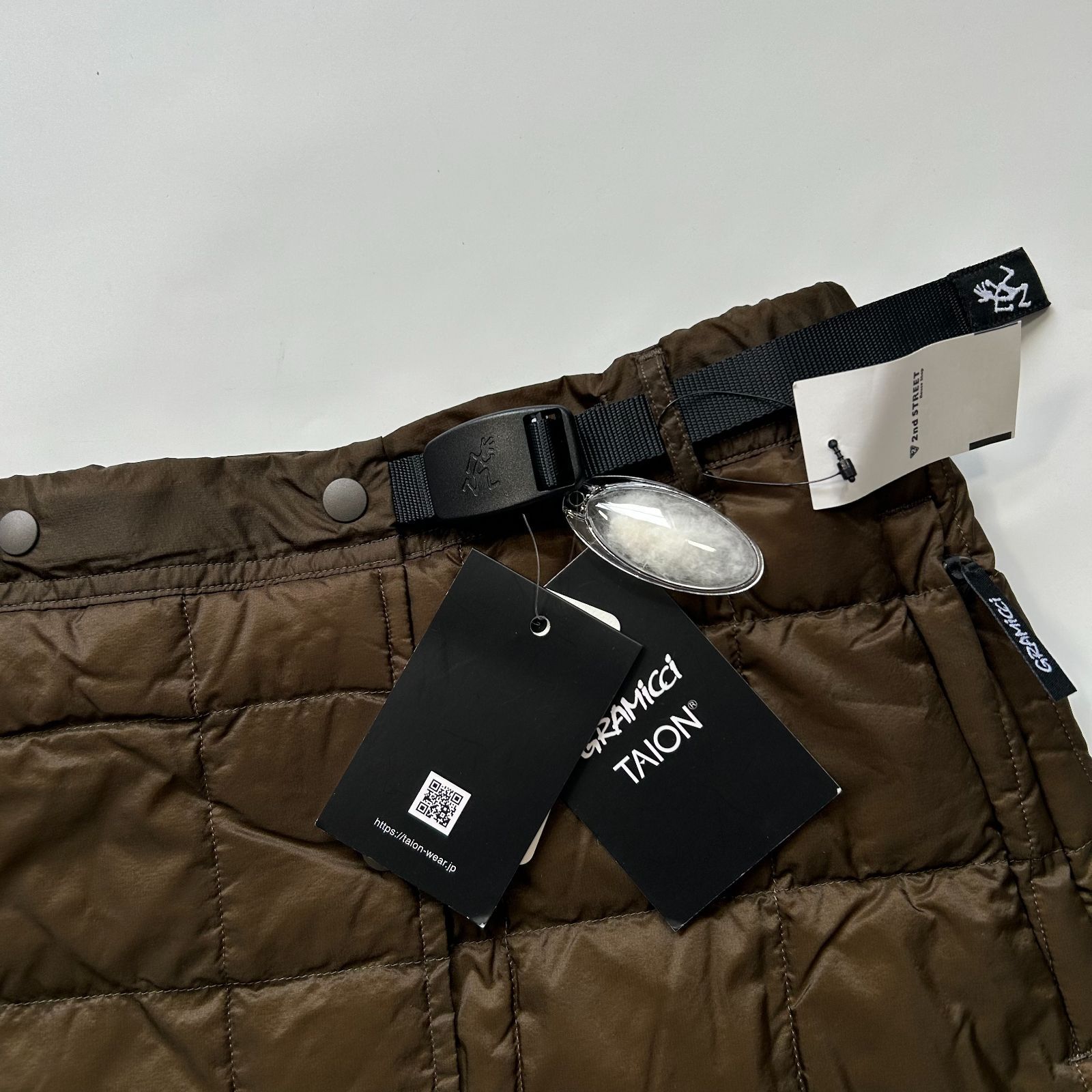 タグ付 GRAMICCI×TAION グラミチ ×タイオン ダウンスカート M ブラウン