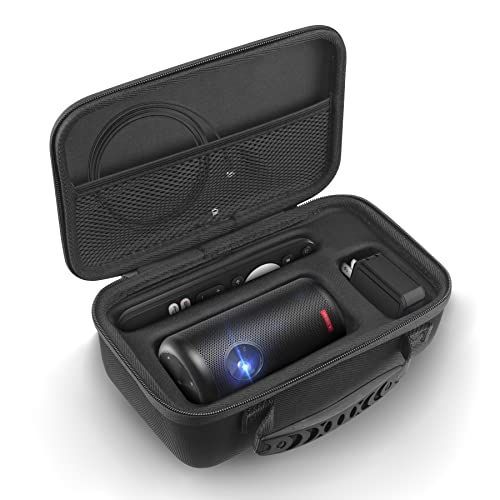 ZBRGX Nebula Capsule II 保護ケース、Anker Nebula Capsule II Laser の収納ケース 、EVAハードケース、プロジェクター、リモコン、充電器、ケーブルを収納、防水 耐衝撃 携帯に便利 ブラック