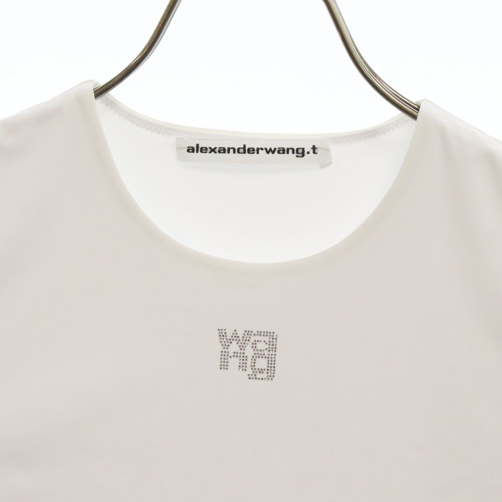 alexanderwang.t ストーンロゴ 半袖Tシャツ ホワイト ALEXANDER WANG (アレキサンダーワン) ラインストーンロゴ