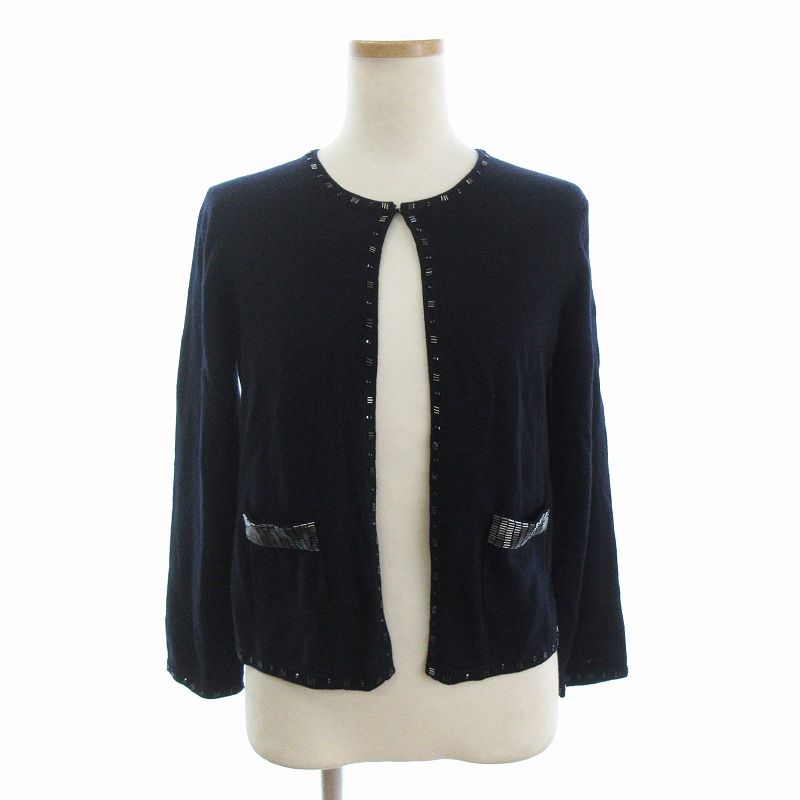 346 ブルックスブラザーズ アーガイル柄 長袖 ニットカーディガン S ブラック系 346 BROOKS BROTHERS レディース BROOKS BROTHERS 346 ウール Vネックニットカーディガン ウール