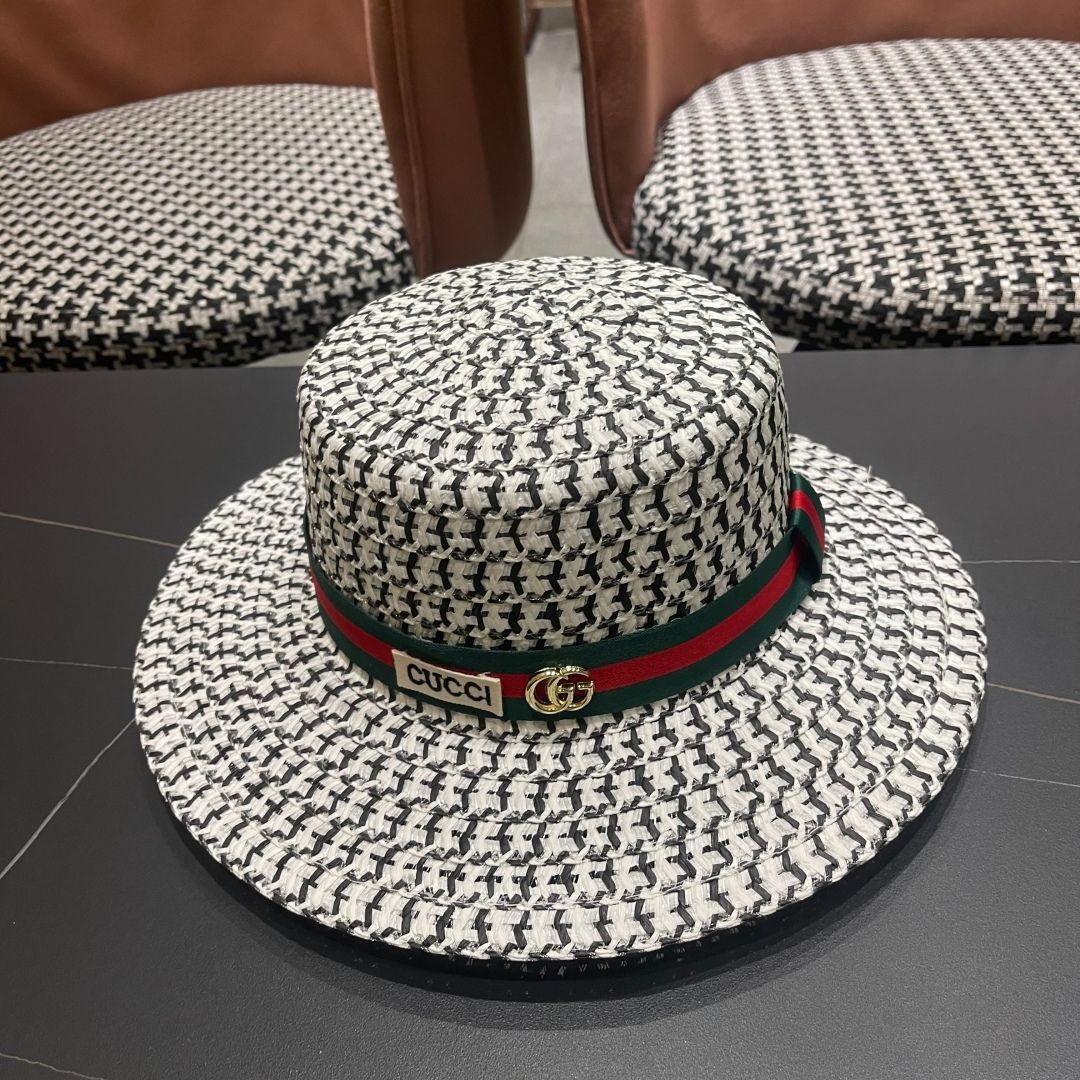 2025春新作【GUCCI】「GG」フェドーラ帽 GG 帆布渔夫帽in 米色/棕色GG 帆布| GUCCI® UK