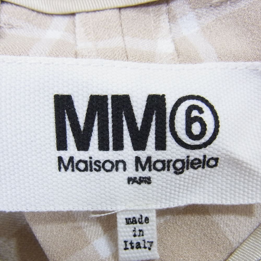 MAISON MARGIELA メゾンマルジェラ S32KA608 S52740 MM6 エムエムシックス チェック スラックス パンツ ベージュ系  44【中古】 - メルカリ