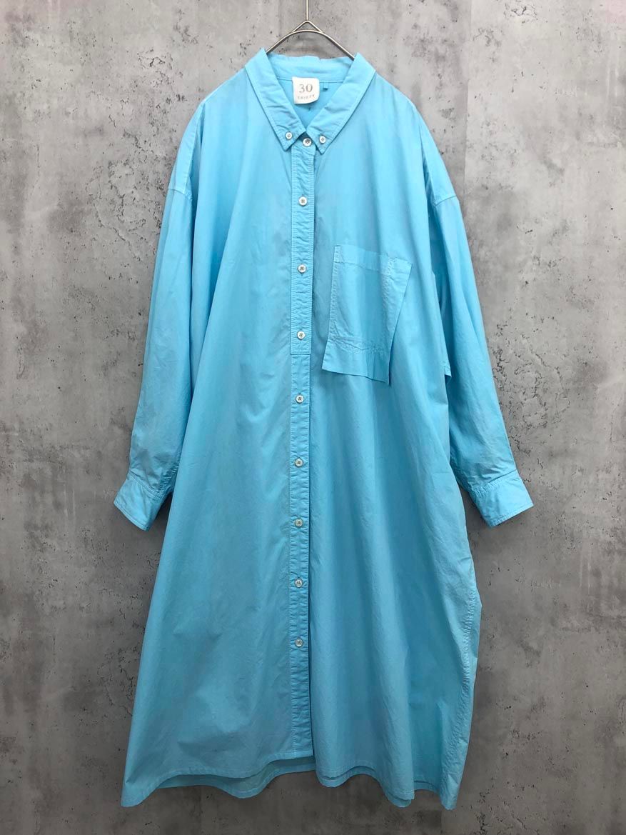30 THIRTY　サーティ　ワンピース シャツワンピ 30 THIRTY サーティー 日本製 シャツ ワンピース size2/ライト