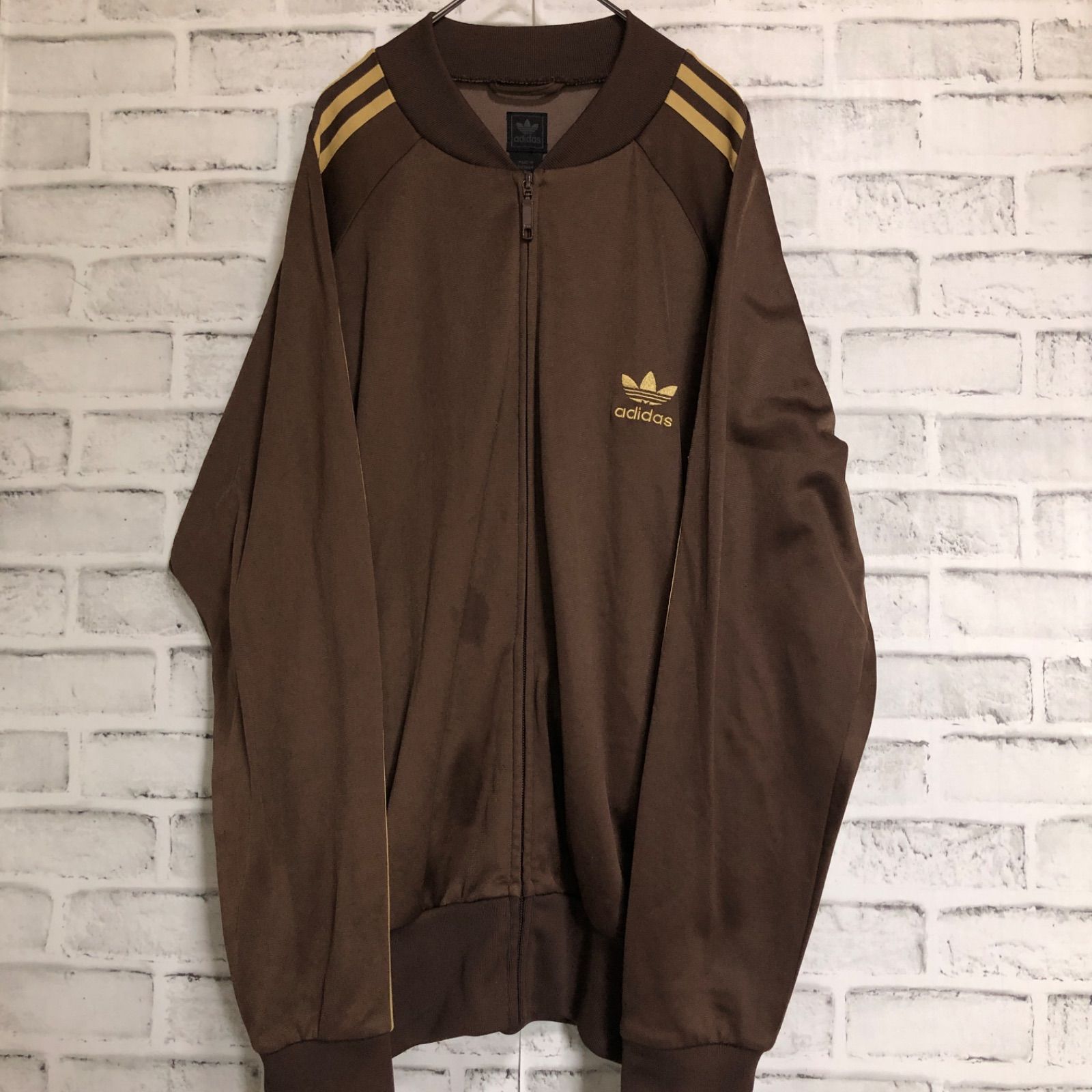 希少カラー　アディダス　90s 00sトラックジャケット　ジャージ　ブラウン 希少ブラウンXL⭐️90s adidas トラックジャケット/ジャージ 刺繍トレ