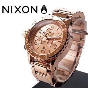 電池交換済】NIXON ニクソン 51-30 CHRONO all rose gold クオーツ