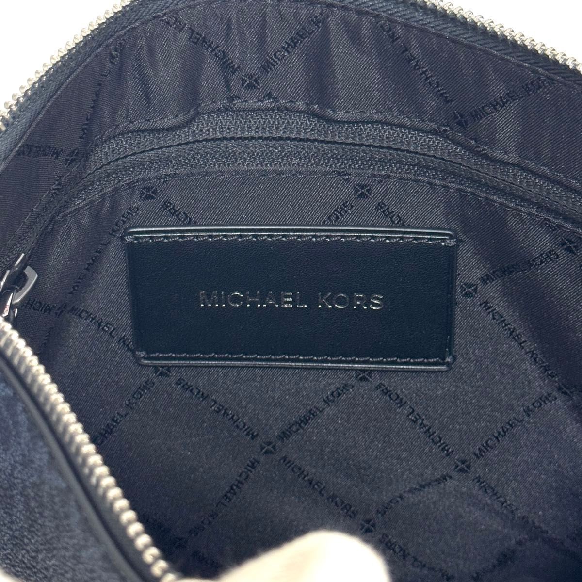 マイケルコース クーパー ポーチ ラージ クラッチバッグ セカンドバッグ バッグインバッグ 手持ち鞄 ブラック 黒 ネイビー 紺 シルバー レザー 本革 キャンバス MK シグネチャー 37U2LCOU6B COOPER MICHAEL KORS DECORATOM_COM_BR