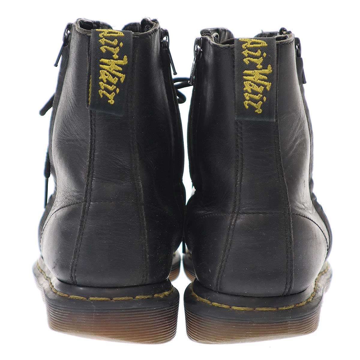 Yohji Yamamoto×Dr.Martens ヨウジヤマモト×ドクターマーチン サイドジップ8ホールレースアップブーツ  ブラック