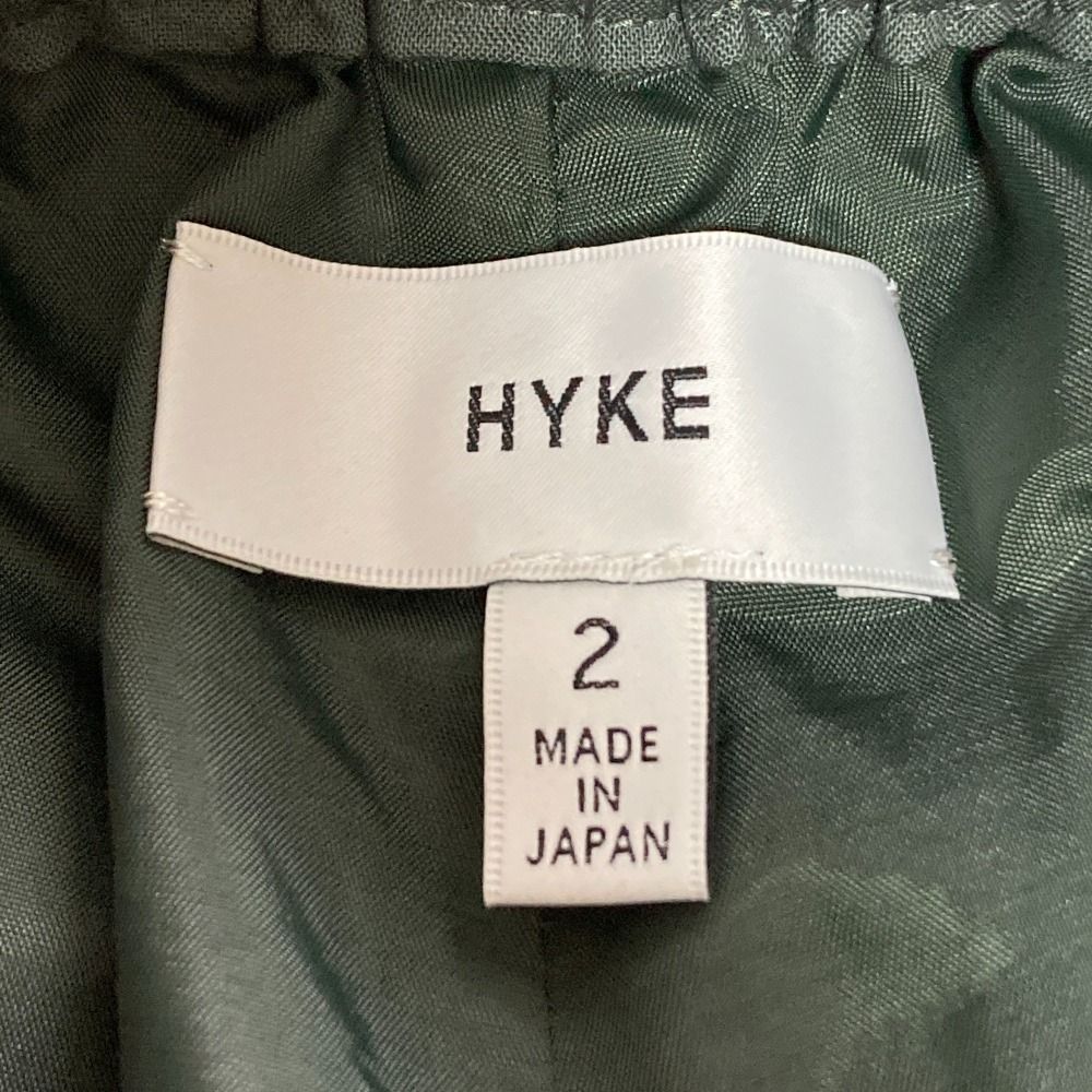 23SS HYKE ハイク ウエストリボン ワイドパンツ サイズ2 オリーブ  