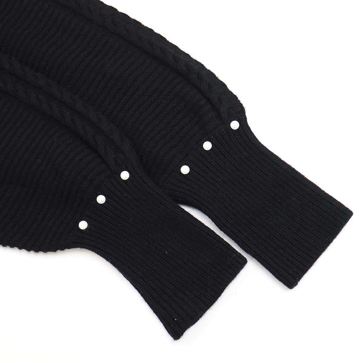 CHANEL - CHANEL シャネル フェイクパールカシミヤコットンニットカーディガン P53610K06955 ブラック 38 CHANEL シャネル フェイクパールカシミヤコットンニットカーディガン