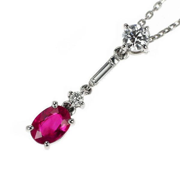 ルビー　ペンダントトップ　Pt900 ネックレス プラチナ PT900 ルビー ダイヤモンド 0.05ct