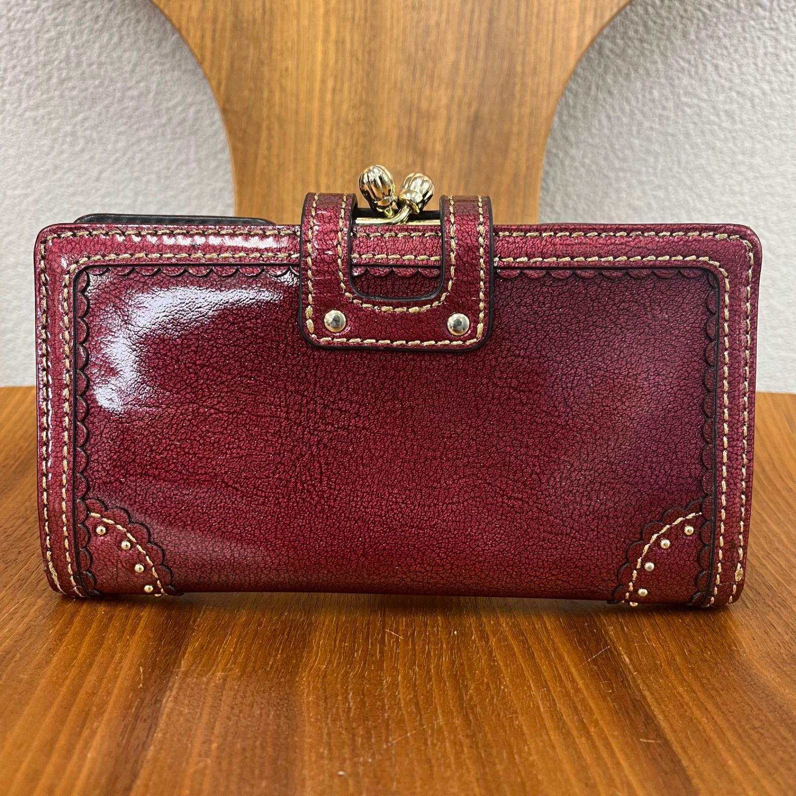 ANNA SUI アナスイ 長財布 ワインレッド がま口 ANNA SUI アナスイ 長財布 ワインレッド がま口 1017 - メルカリ
