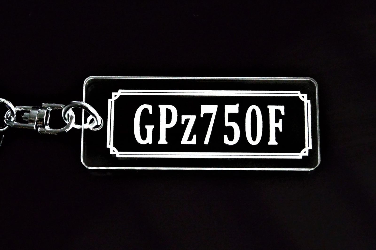 A-743 GPZ750F アクリル製 クリア 2重リング キーホルダー カスタム パーツ 外装 シート ミラー ハンドル 等のアクセサリーに