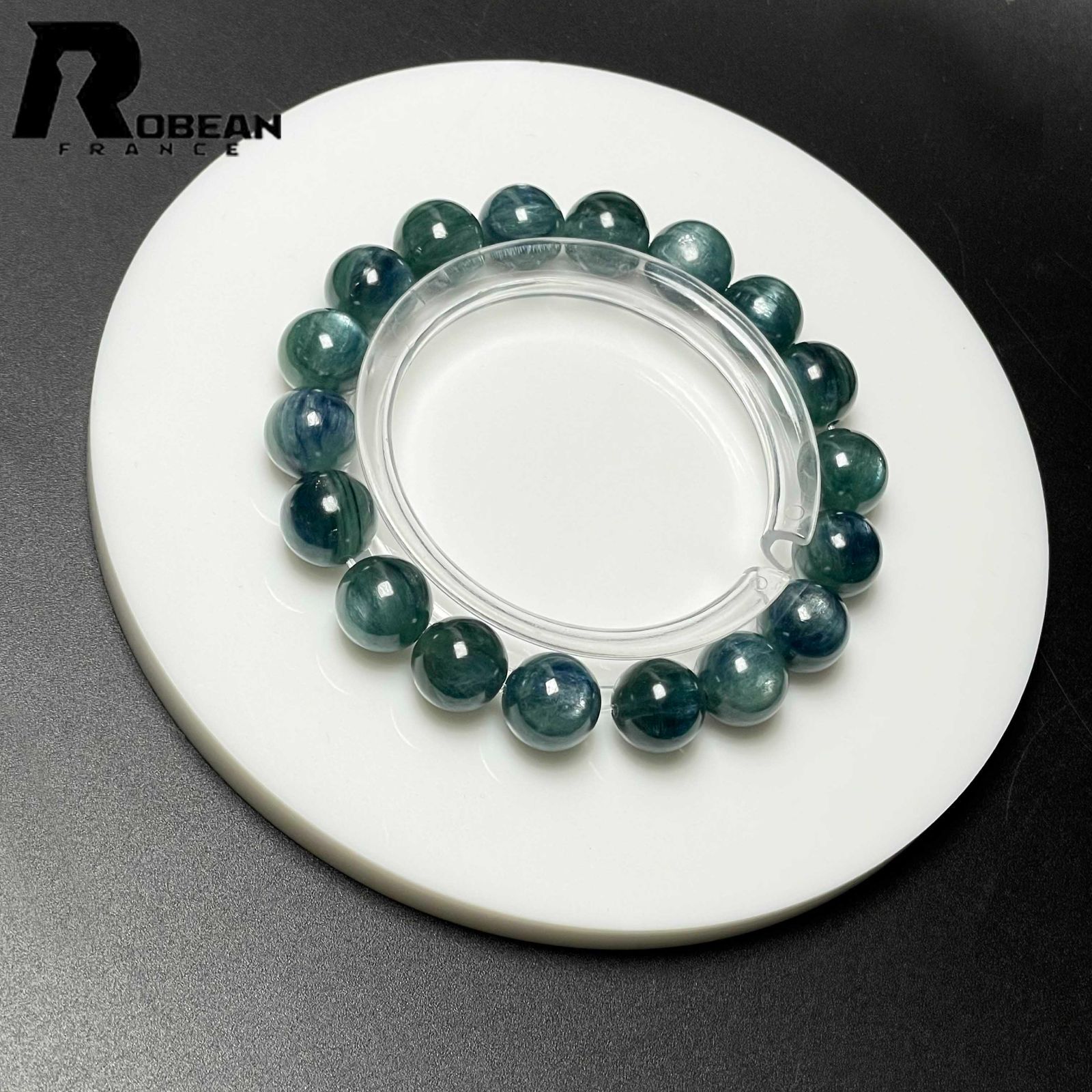 逸品 EU製 ★ROBEAN・グリーン猫目カイヤナイト★天然無着色 ブレスレット パワーストーン 綺麗 浄化 癒し アクセサリー 天然石 原石 貴重 高級 上品 綺麗 幸運 お守り 浄化 プレゼント ギフト 誕生日 レディース メンズ 男女兼用