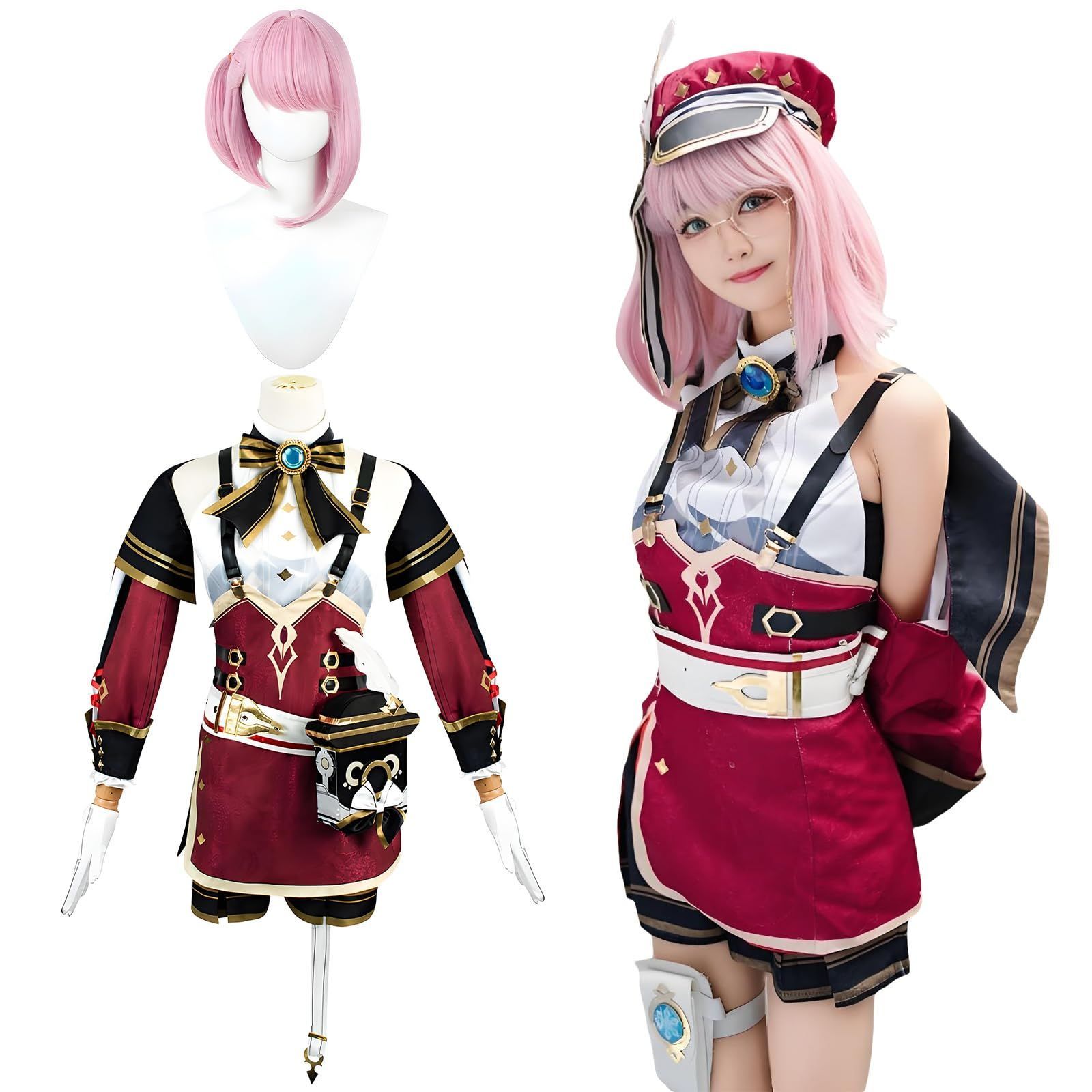 ウィッグ付き】シャルロット コスプレ 新聞記者 原神 コスプレ