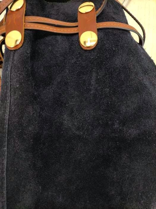 マルニ 19AW BINDLE BAG 巾着 ショルダーバッグ スエード 紺 MARNI