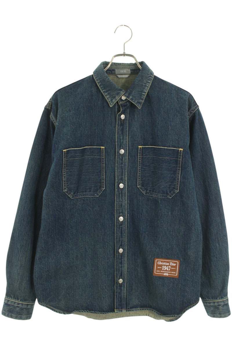 Dior デニムジャケット　1947レザーパッチデニムジャケット　50 激安人気新品 Dior デニムジャケット 1947レザーパッチデニム